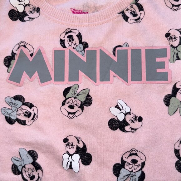 Disney Minnie Mouse Kids Sweatshirt Size 7 Pink & Gray Cotton Blend - Picture 5 of 7